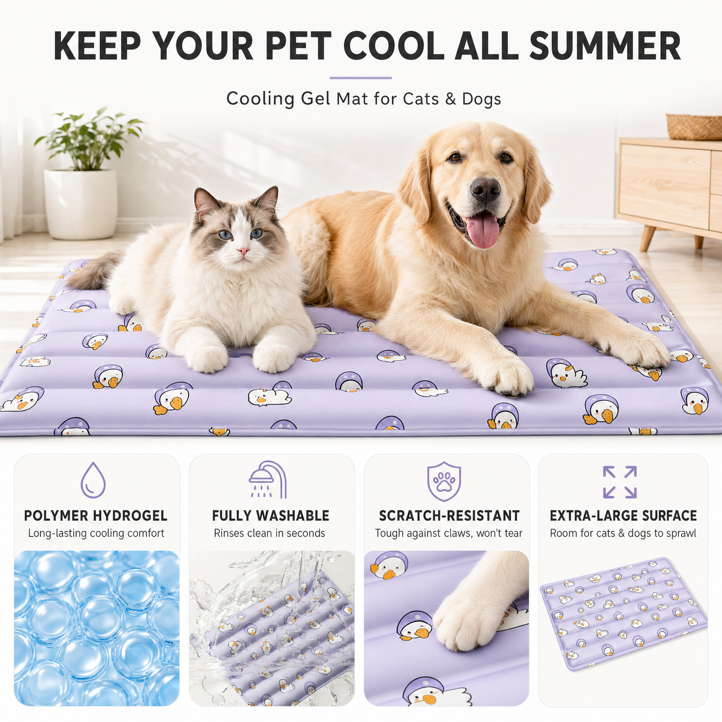 Pet Pet Island - Cooling Gel Mat for Cats & Dogs (XS-XL)