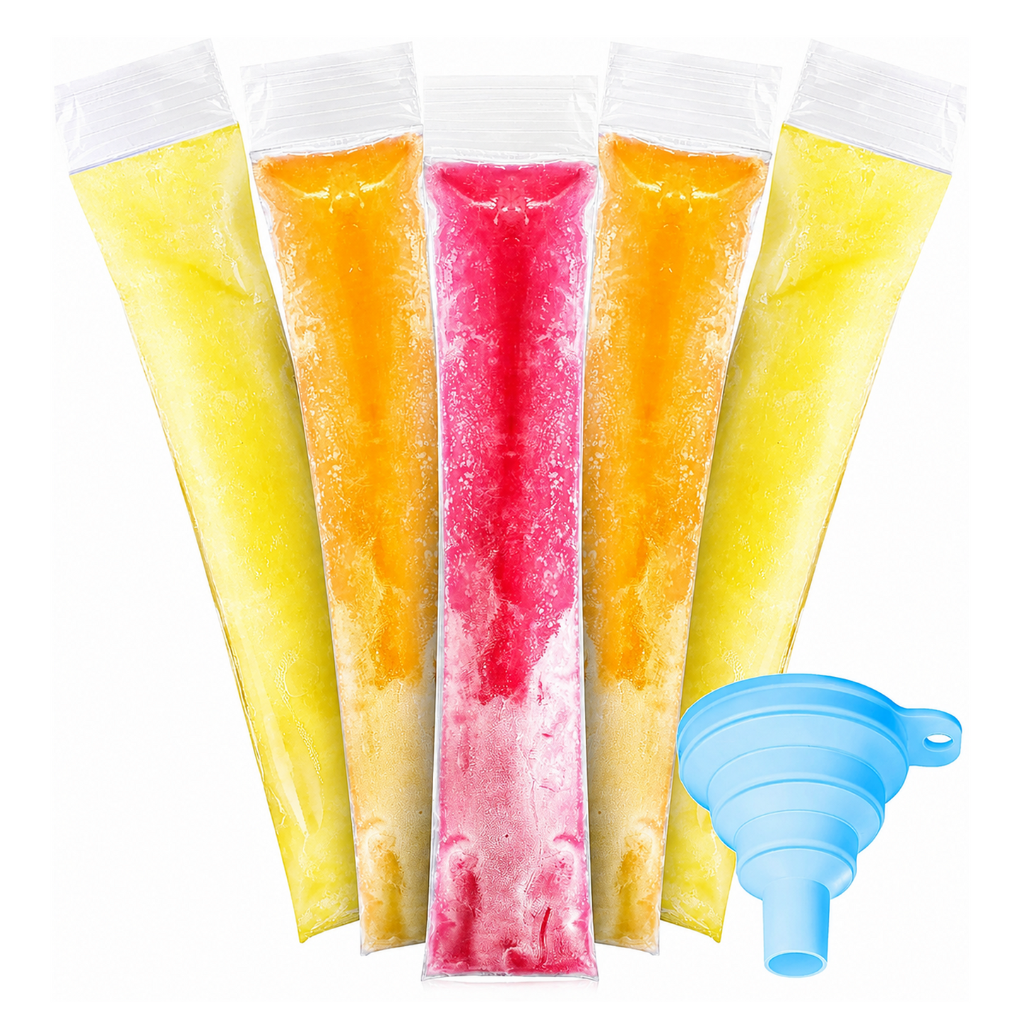 🧊 DIY Disposable Ice Pop Bags Homemade ice lolly Bags with Silicone Funnel