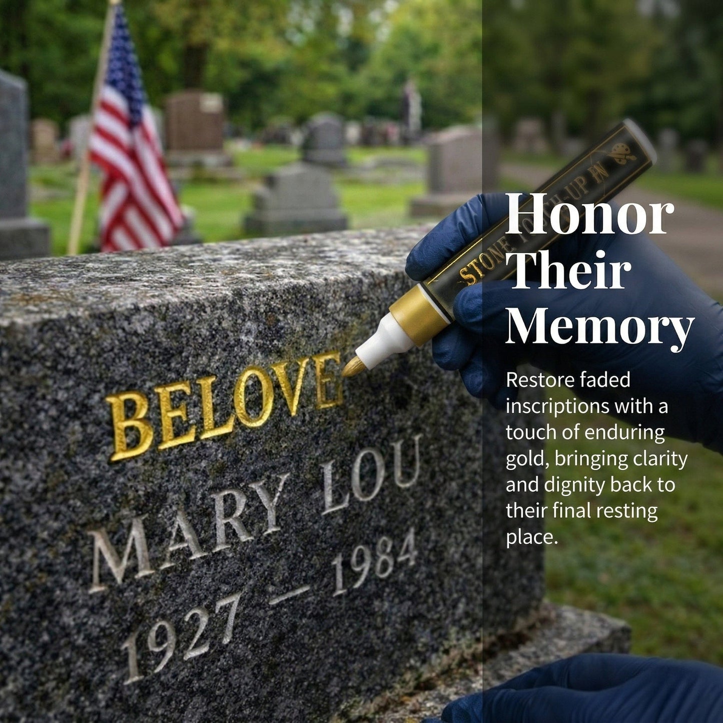 🐦Restore Precious Memories in Gold Bring Faded Memorial Inscriptions Back to Life