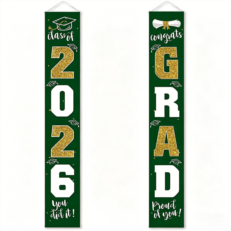 🔥LAST DAY 50% OFF - 🎓Class of 2026 Graduation Banner | Congrats Grad Front Door Porch Decor for Graduation Party