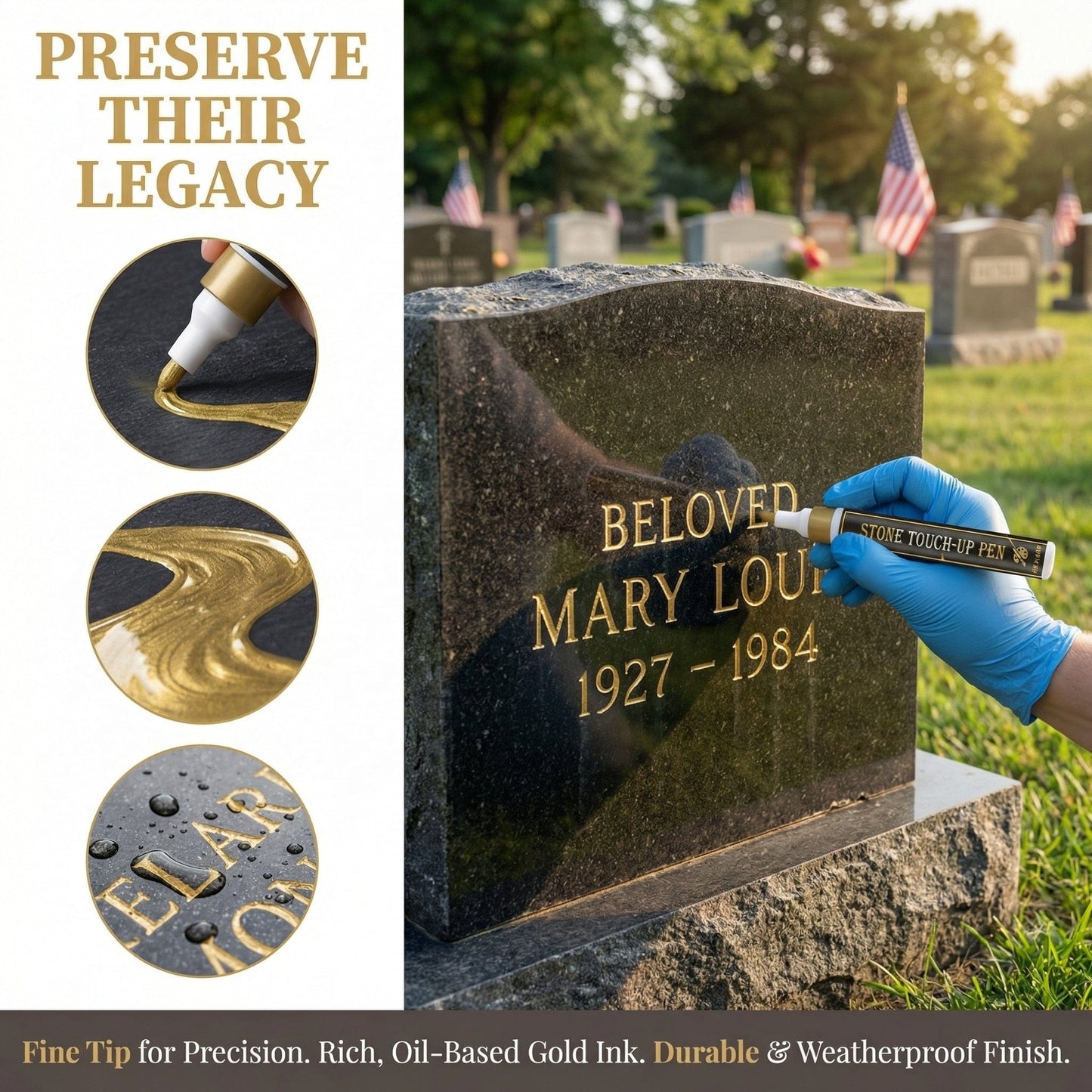 🐦Restore Precious Memories in Gold Bring Faded Memorial Inscriptions Back to Life