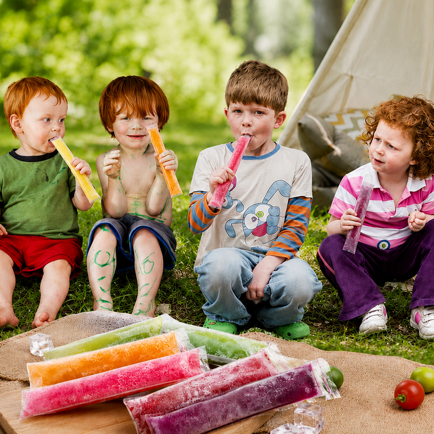 🧊 DIY Disposable Ice Pop Bags Homemade ice lolly Bags with Silicone Funnel