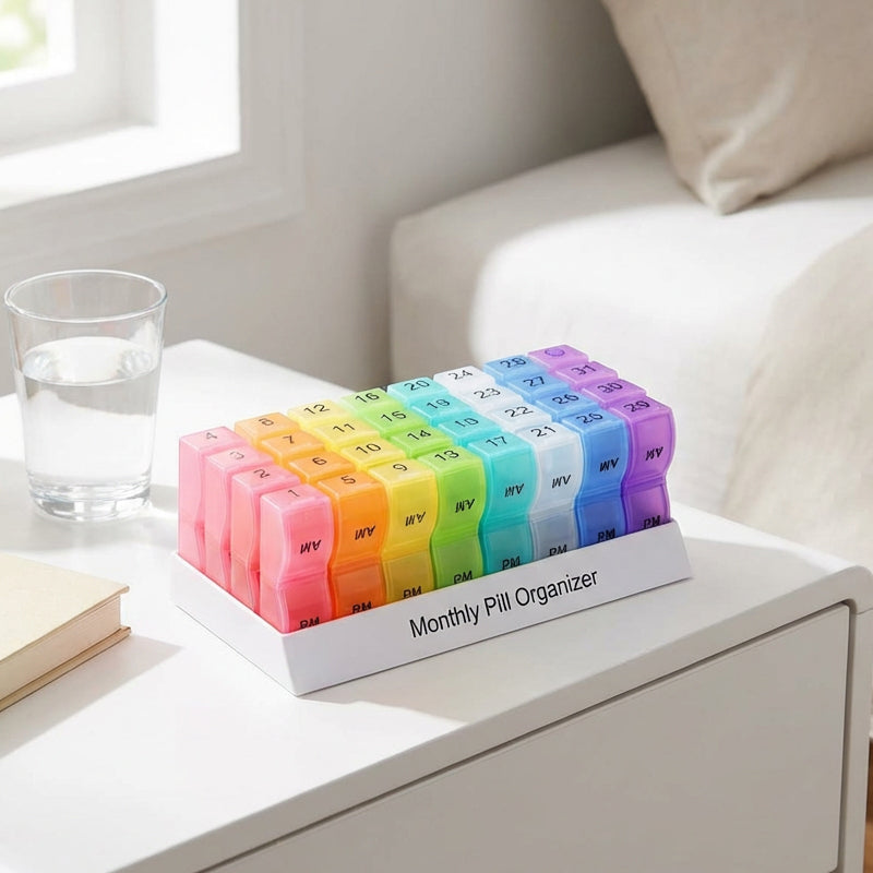 🔥New Hot Selling❤️‍🔥 Portable 31-Day Monthly Pill Organizer