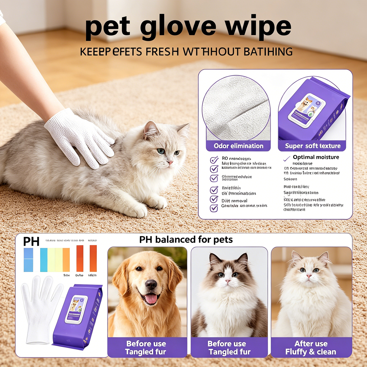 PET Disposable Grooming Wipes