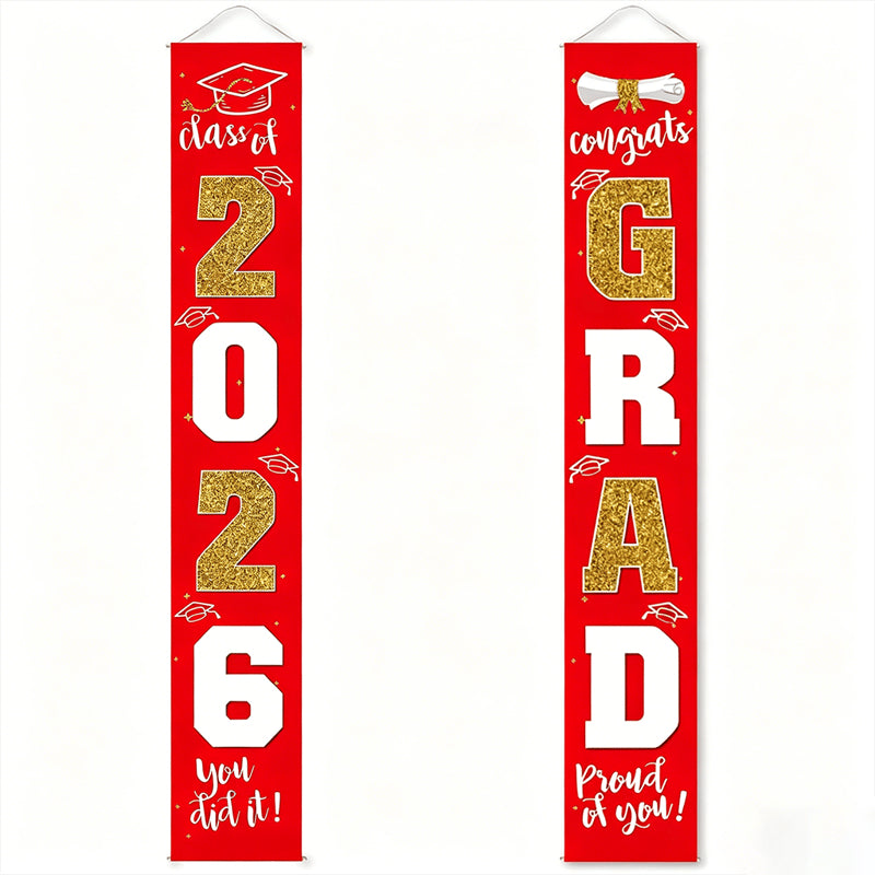 🔥LAST DAY 50% OFF - 🎓Class of 2026 Graduation Banner | Congrats Grad Front Door Porch Decor for Graduation Party