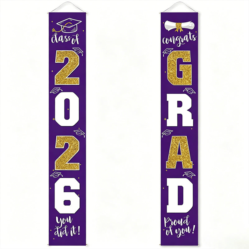 🔥LAST DAY 50% OFF - 🎓Class of 2026 Graduation Banner | Congrats Grad Front Door Porch Decor for Graduation Party