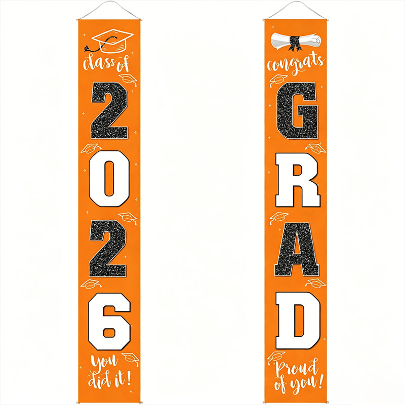 🔥LAST DAY 50% OFF - 🎓Class of 2026 Graduation Banner | Congrats Grad Front Door Porch Decor for Graduation Party