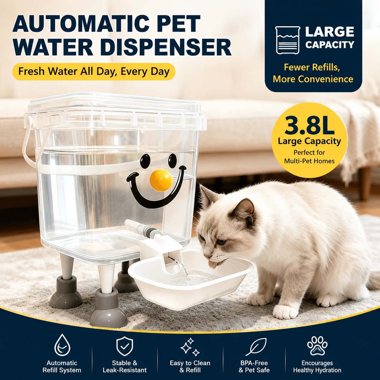 💧Pet Water Dispenser with Large Capacity🎁 Give Your Pet Fresh Water Every Day