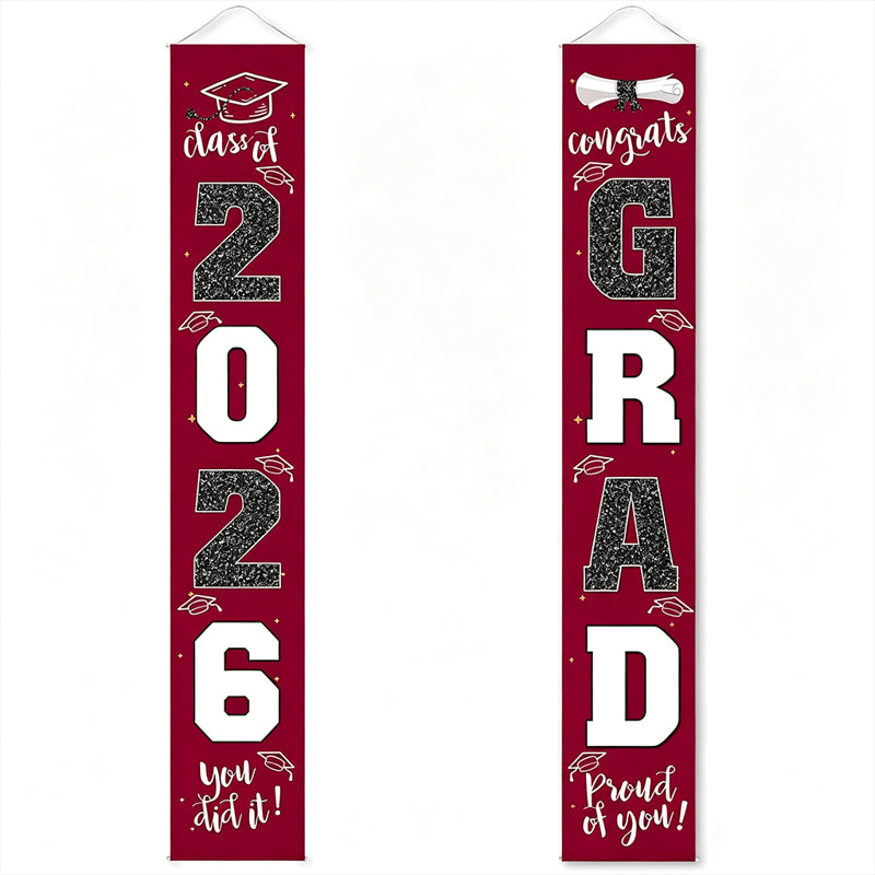 🔥LAST DAY 50% OFF - 🎓Class of 2026 Graduation Banner | Congrats Grad Front Door Porch Decor for Graduation Party