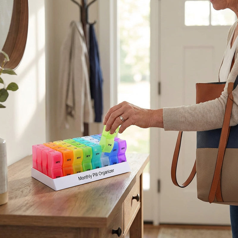 🔥New Hot Selling❤️‍🔥 Portable 31-Day Monthly Pill Organizer