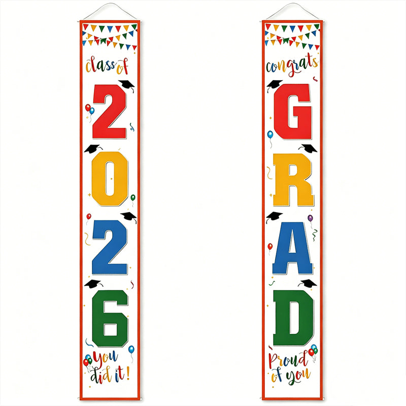 🔥LAST DAY 50% OFF - 🎓Class of 2026 Graduation Banner | Congrats Grad Front Door Porch Decor for Graduation Party