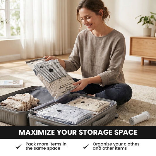 Cordless Vacuum Storage Bag Set – 80% Space Saving🏆