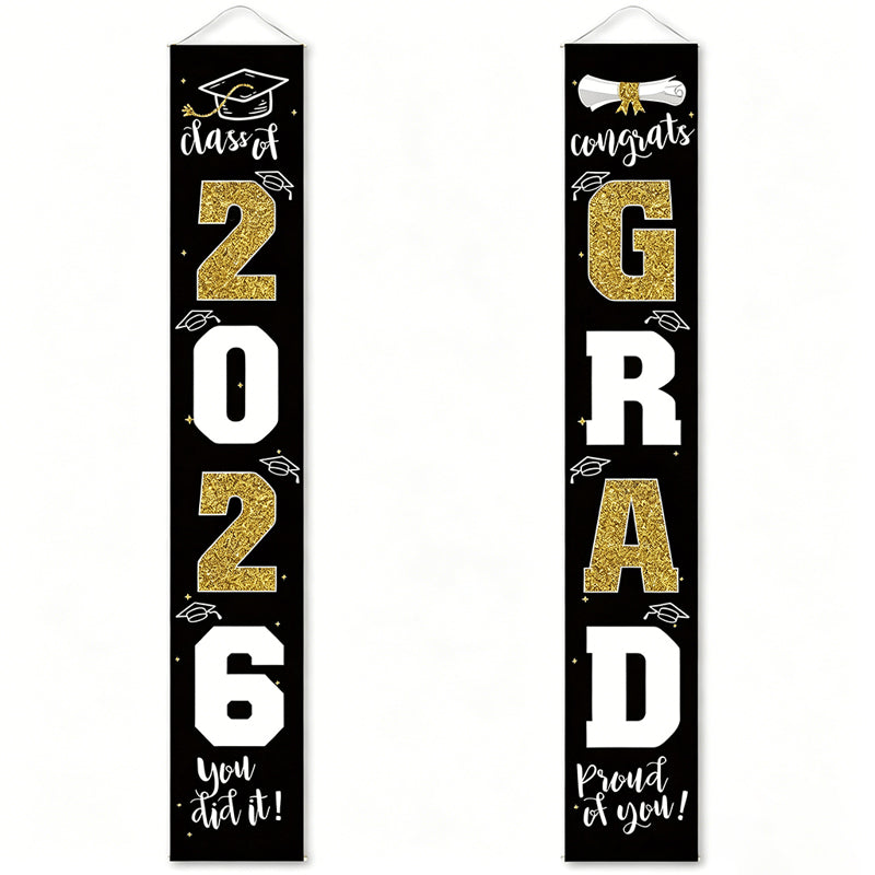 🔥LAST DAY 50% OFF - 🎓Class of 2026 Graduation Banner | Congrats Grad Front Door Porch Decor for Graduation Party