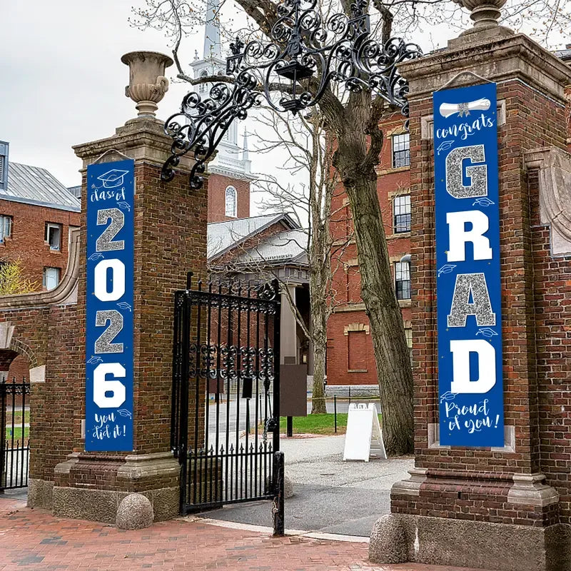 🔥LAST DAY 50% OFF - 🎓Class of 2026 Graduation Banner | Congrats Grad Front Door Porch Decor for Graduation Party
