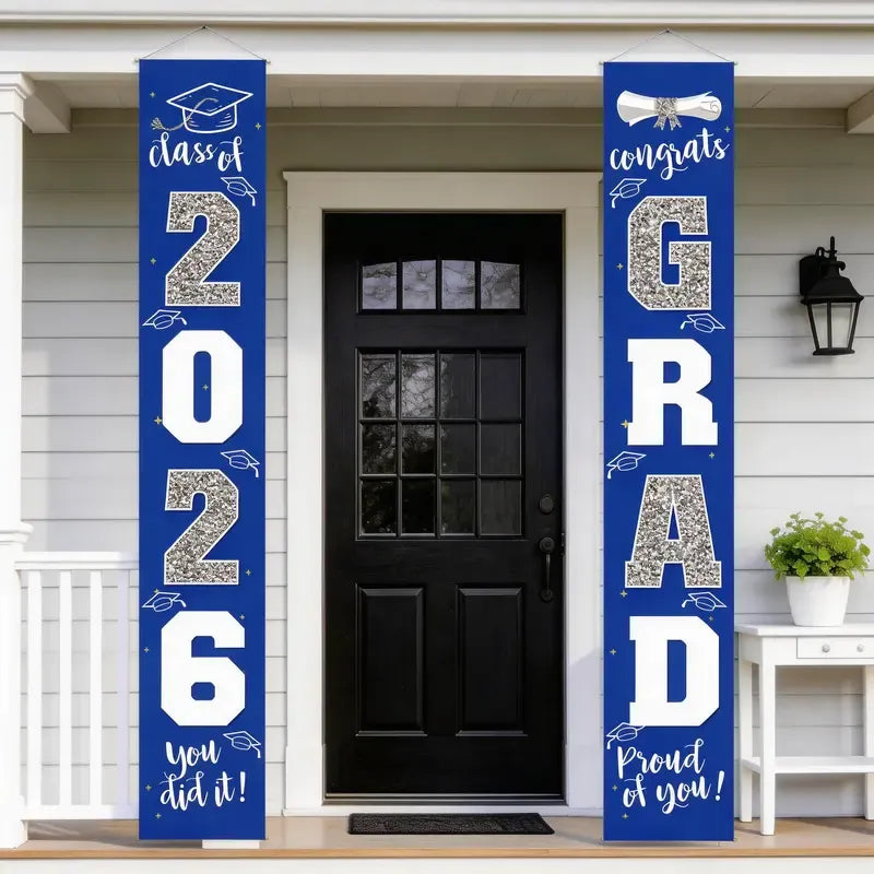 🔥LAST DAY 50% OFF - 🎓Class of 2026 Graduation Banner | Congrats Grad Front Door Porch Decor for Graduation Party