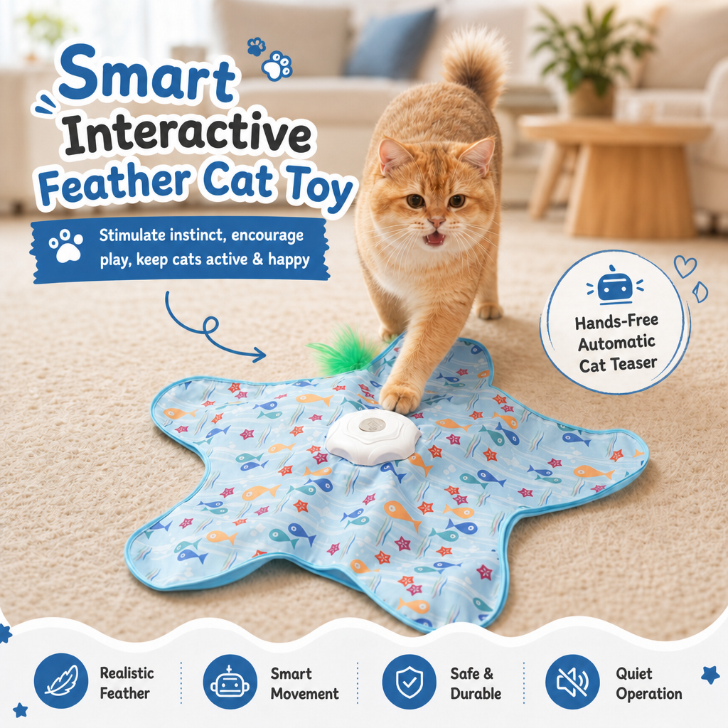 Smart Interactive Feather Cat Toy – Relieves Boredom and Encourages Active Play