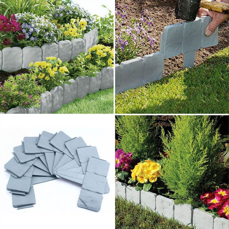 🌻Stone-effect garden fence🌻High-quality, durable simulated stone garden fence