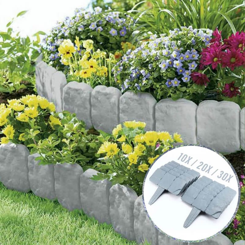 🌻Stone-effect garden fence🌻High-quality, durable simulated stone garden fence