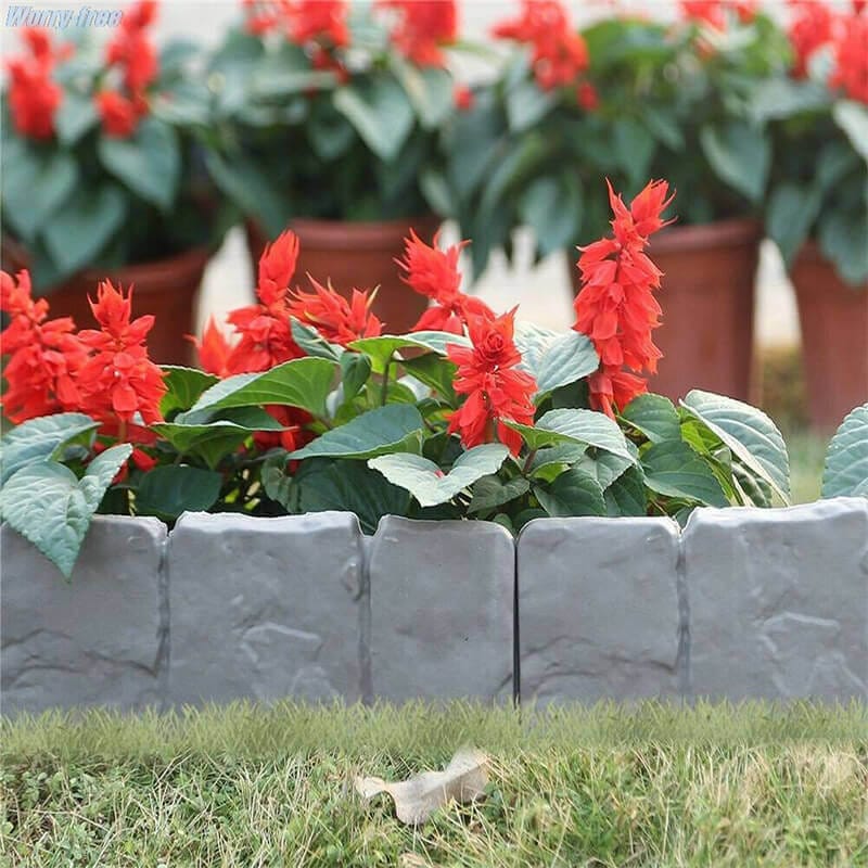🌻Stone-effect garden fence🌻High-quality, durable simulated stone garden fence