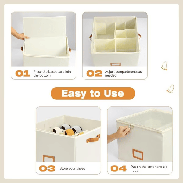 ⏳Limited time 50% off💥Oxford Fabric Foldable Design Shoe Organizer, Storage Box